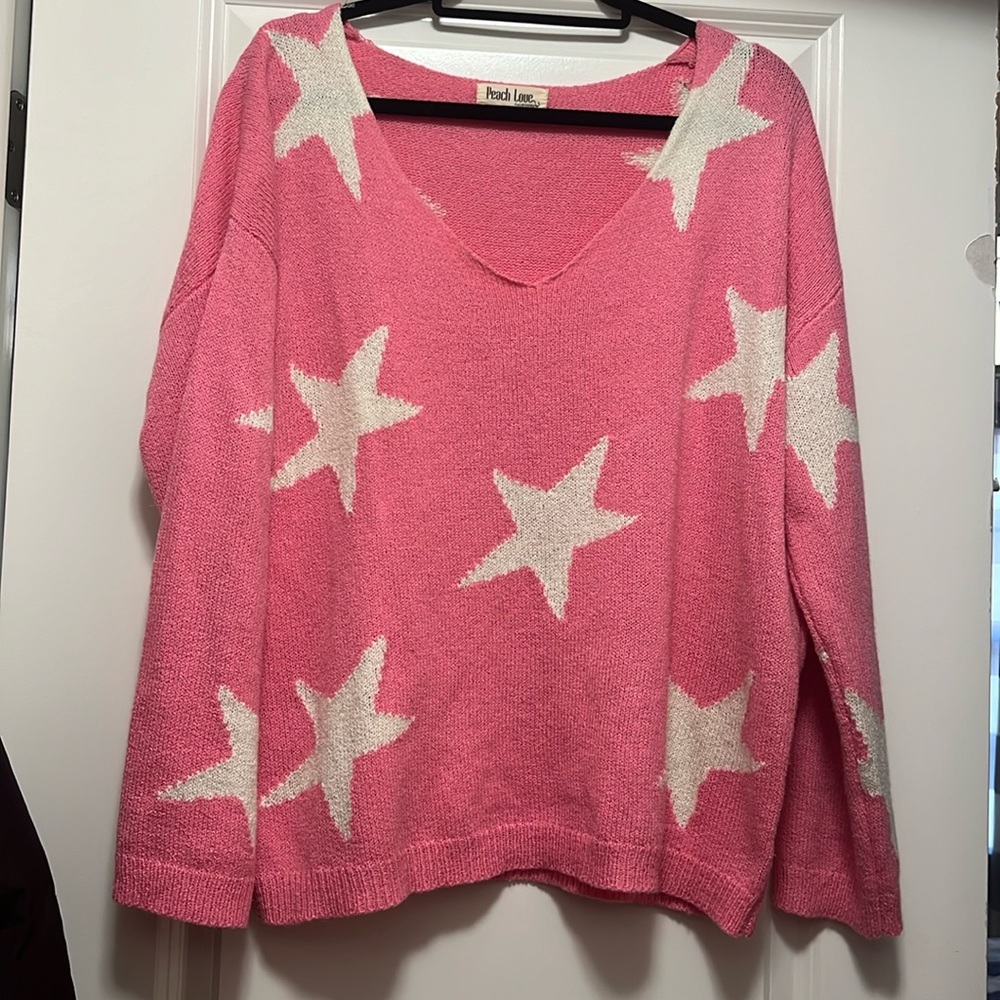 Boutique Pink Star Sweater
